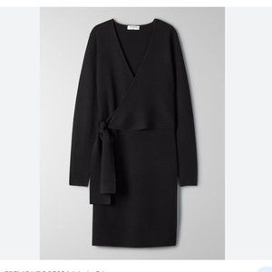 Aritzia Babaton Fremont Knit Dress, Size Small, Black